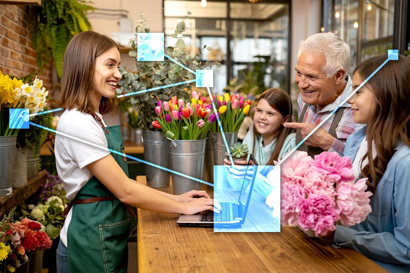 Florist using TVI for business management - fully integrated CRM,  POS, accounting, and inventory. 