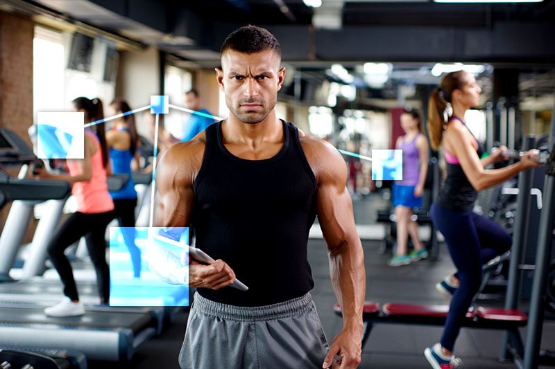 Gym instructor using TVI software - TVI comes with a robust set of security features like tracking and roles for logins. 