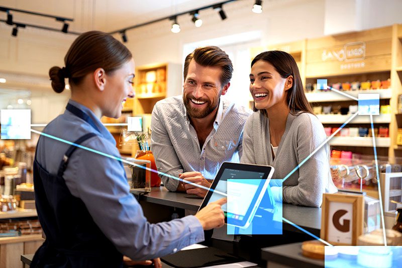 Cashier using TVI Point Of Sale - integrated with accounting, inventory and CRM. 