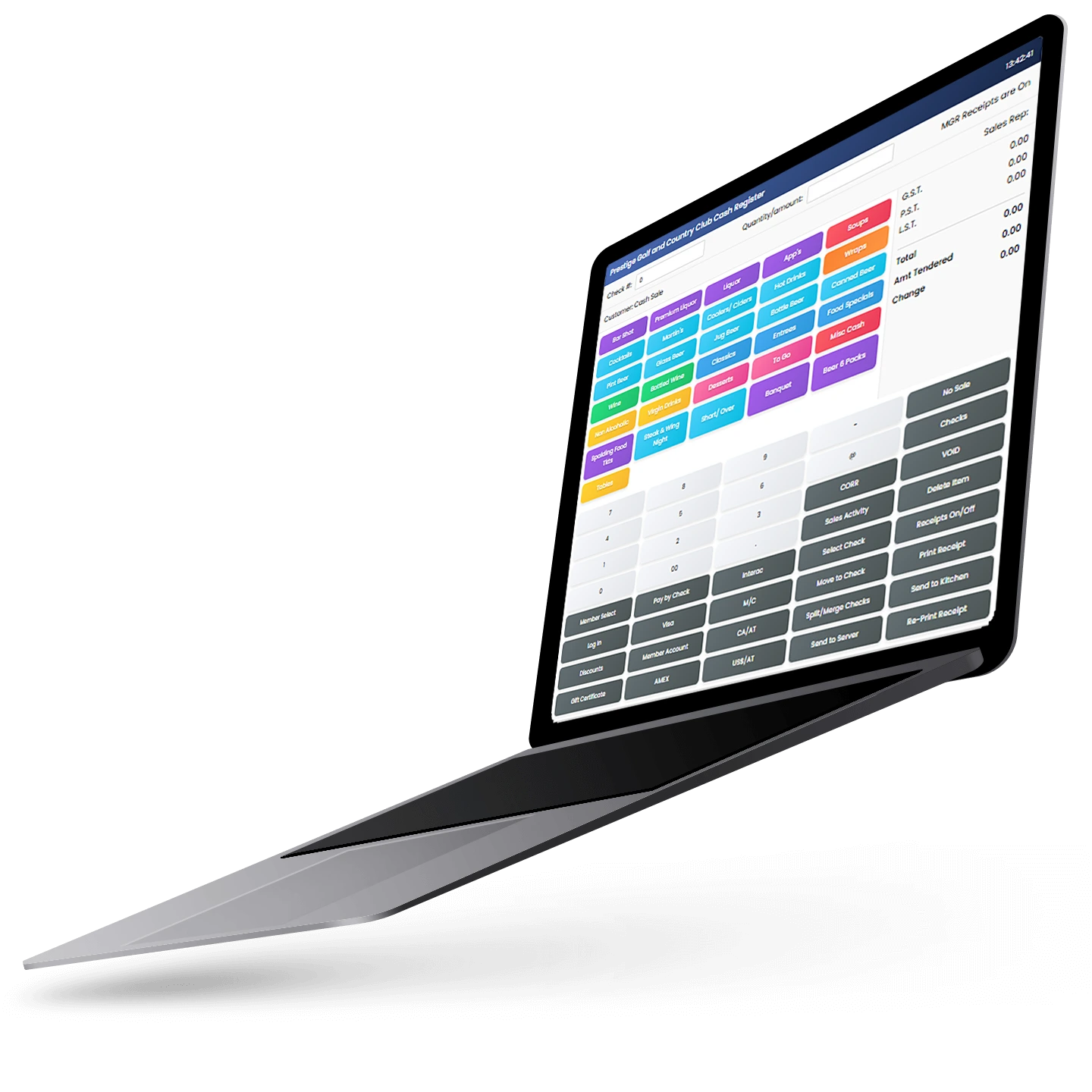 Table Views Integrated software running on laptop TableViews Integrated software running on laptop. All-in-one point of sale, accounting, inventory and contact relationship management.