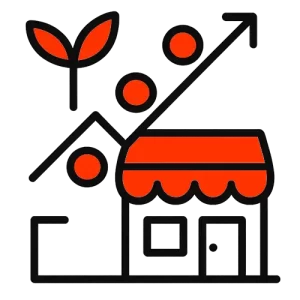 Growing small and medium sized business icon