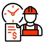 Time, labour and job costing icon